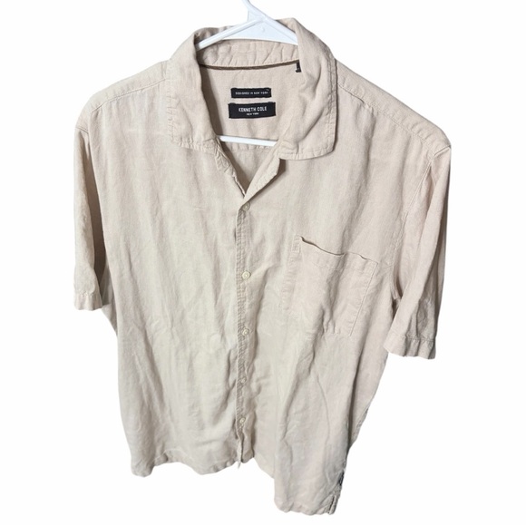 Kenneth Cole Men's Beige Button Down Shirt - Picture 1 of 9